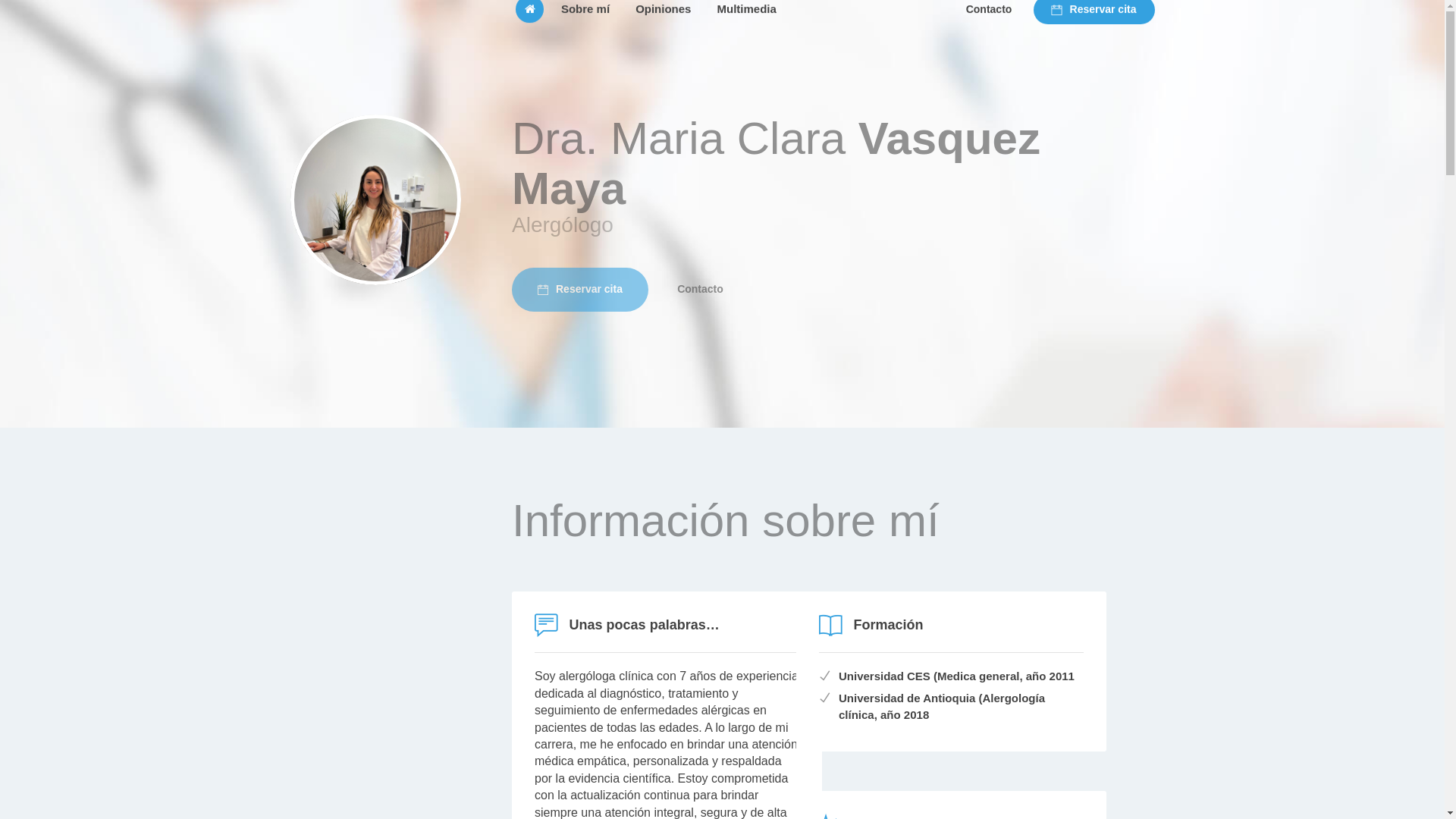 website screenshot of https://mariaalergologa.com/