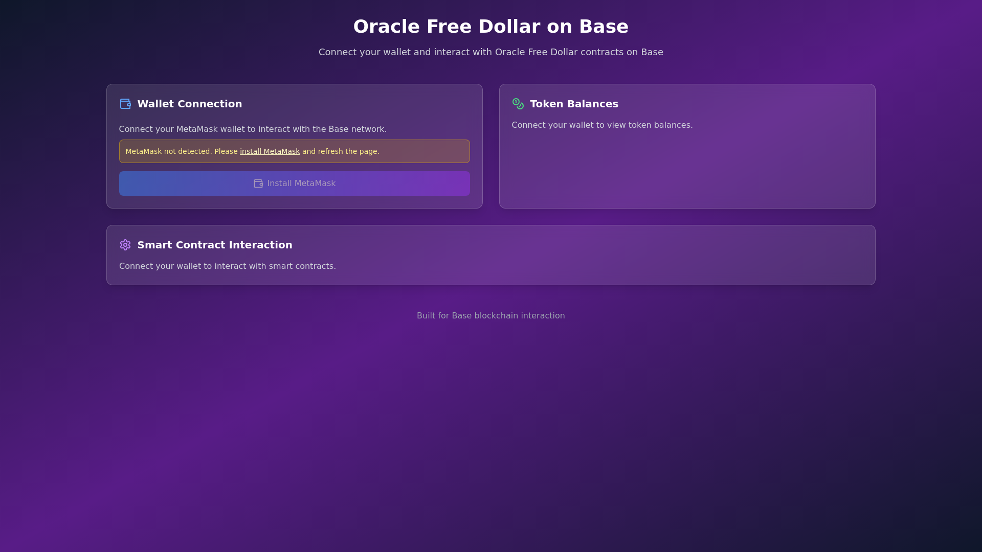 website screenshot of https://oraclefreedollar.net/