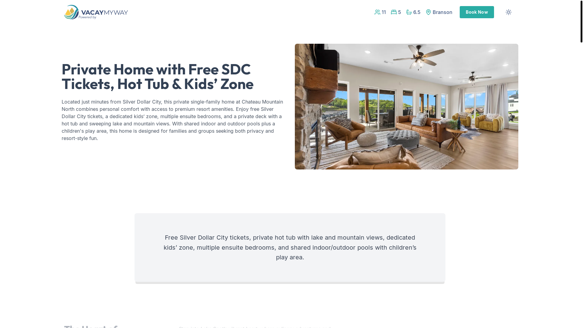 website screenshot of https://cherishbranson.vacations/