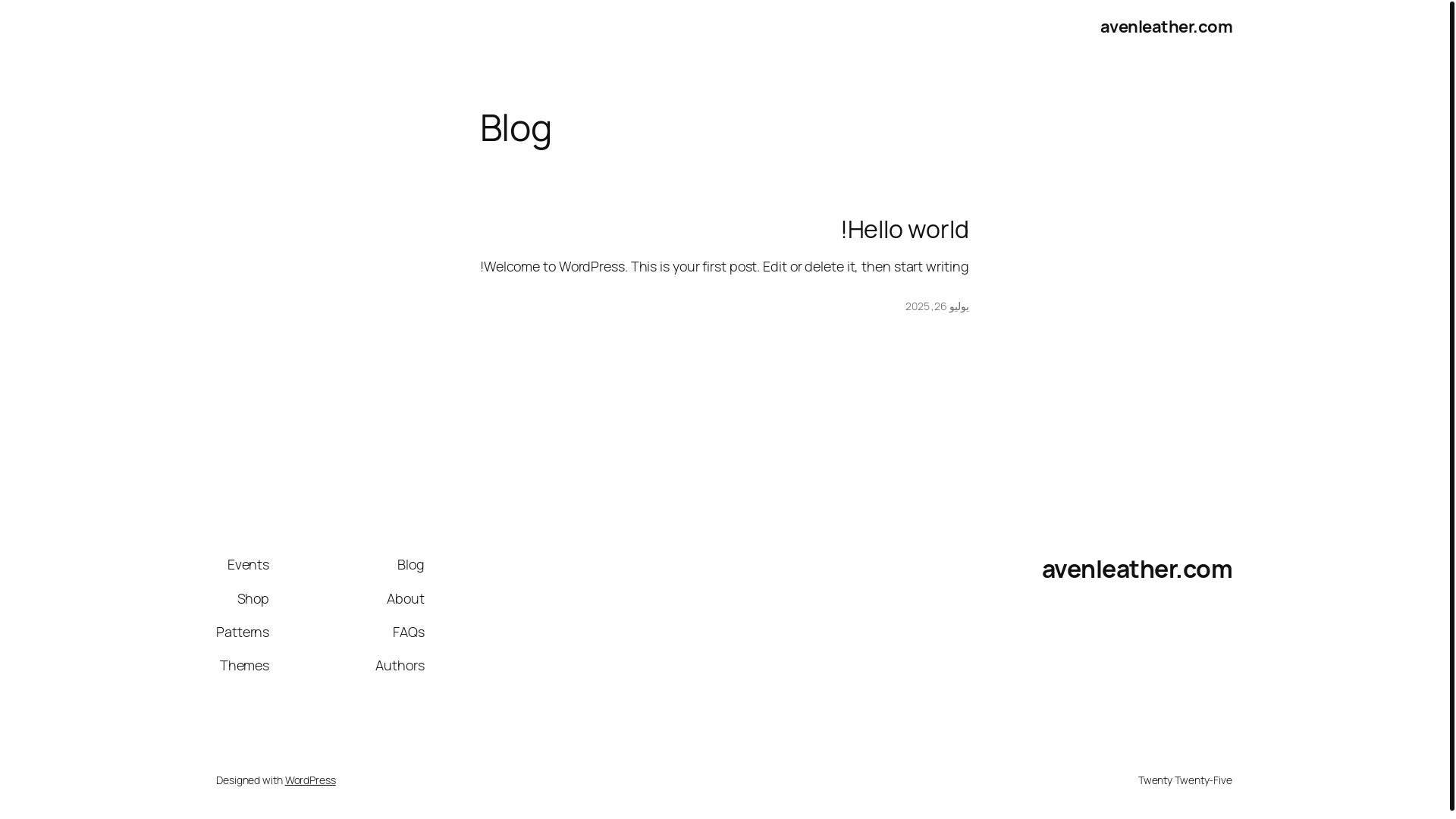 website screenshot of https://avenleather.com/
