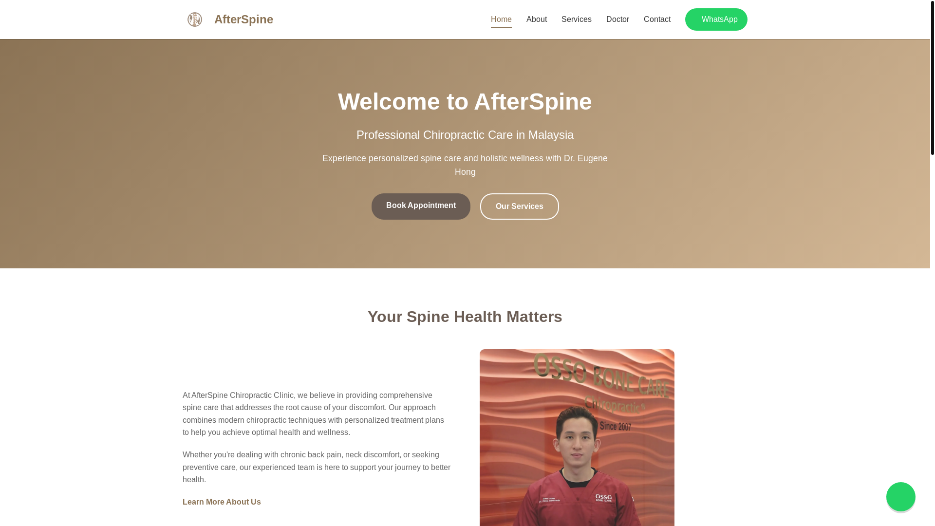 website screenshot of https://afterspine.pages.dev/
