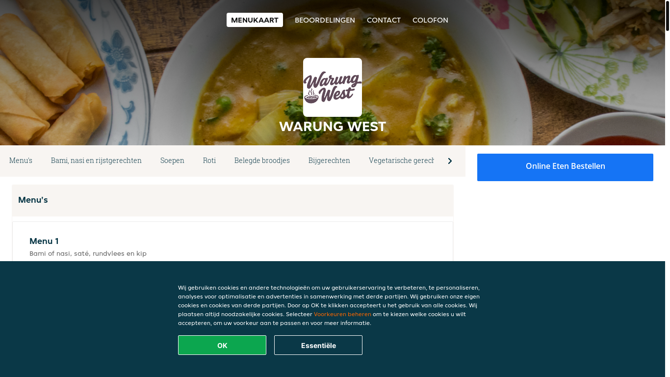 website screenshot of https://warungwestrotterdam.nl/