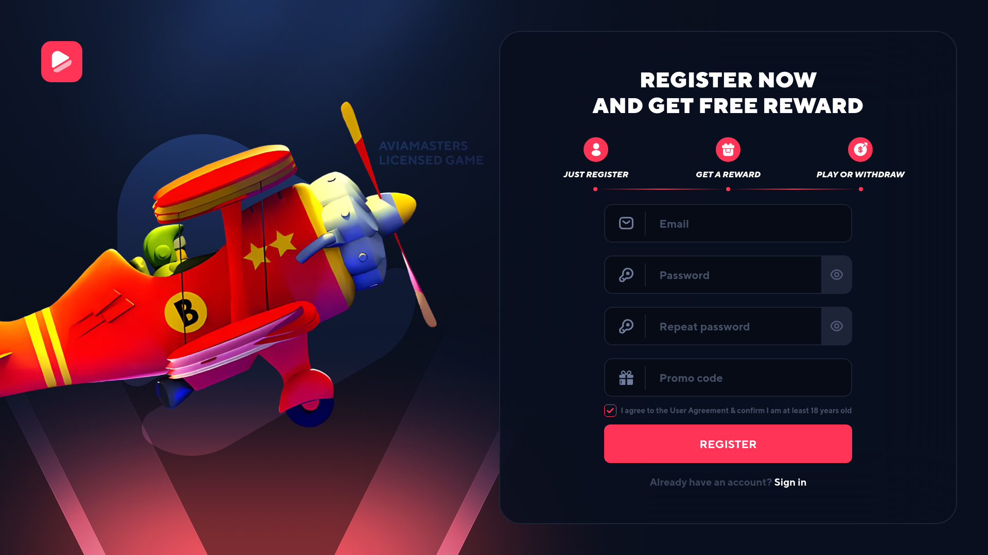 website screenshot of https://crashgames.win/