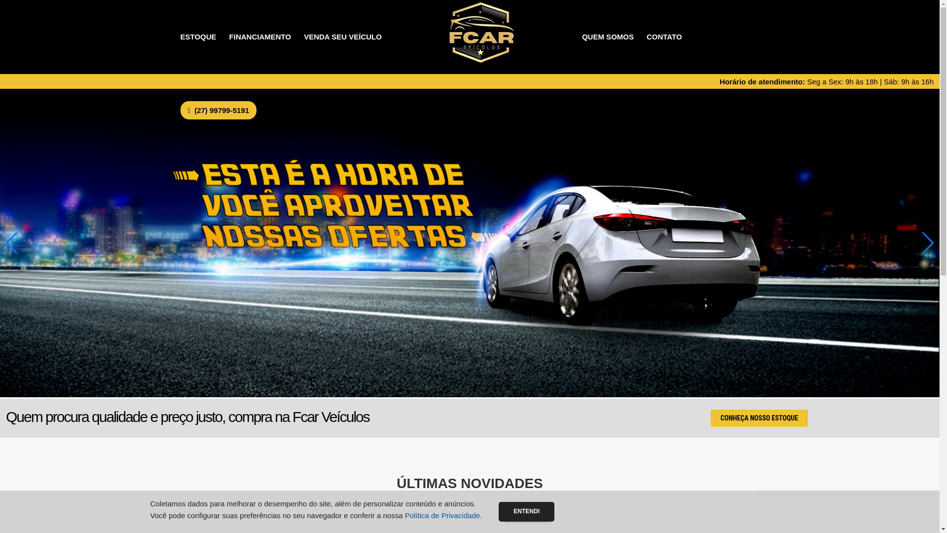 website screenshot of https://fcarveiculoss.com.br/