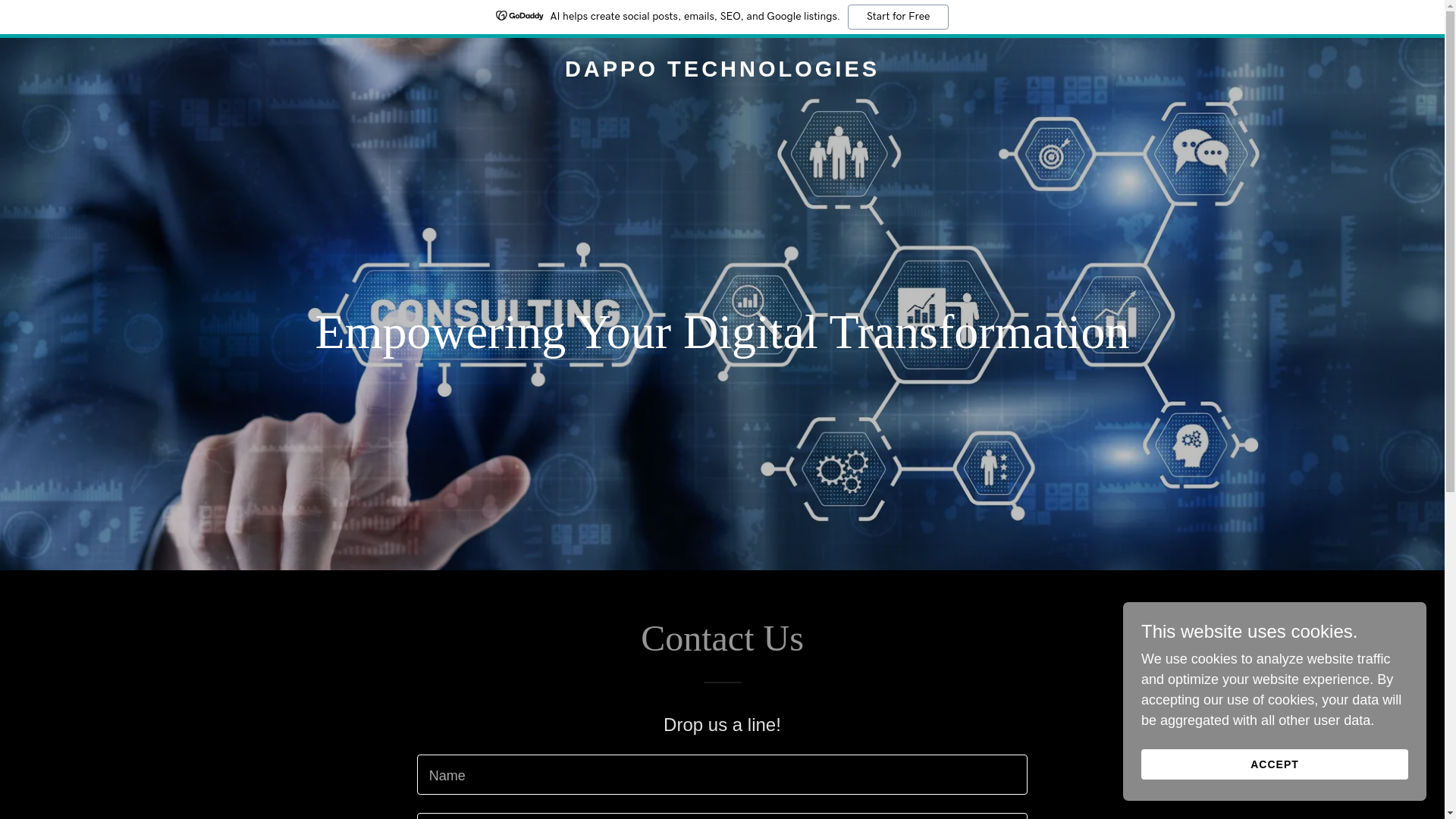 website screenshot of https://dappotechnologies.com/