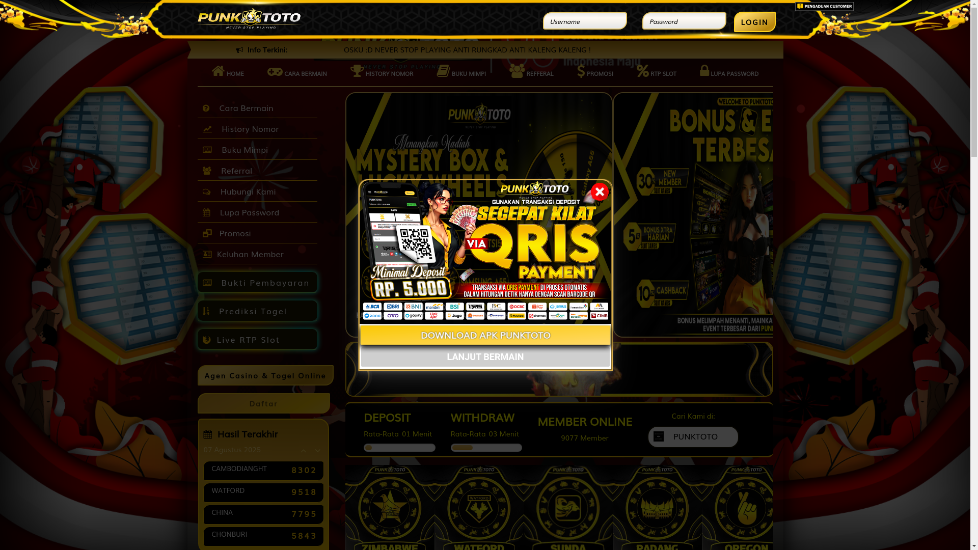 website screenshot of https://punktototerbang.id/