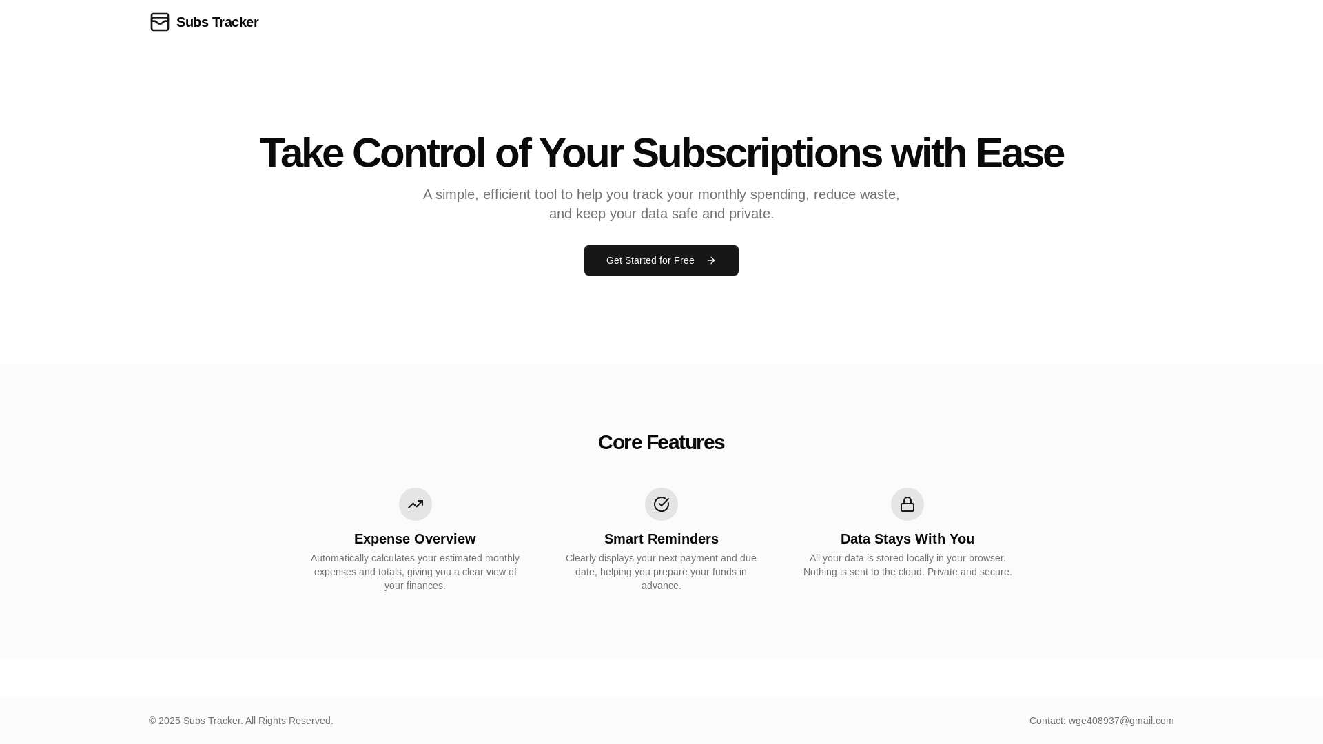 website screenshot of https://easysubtrack.com/