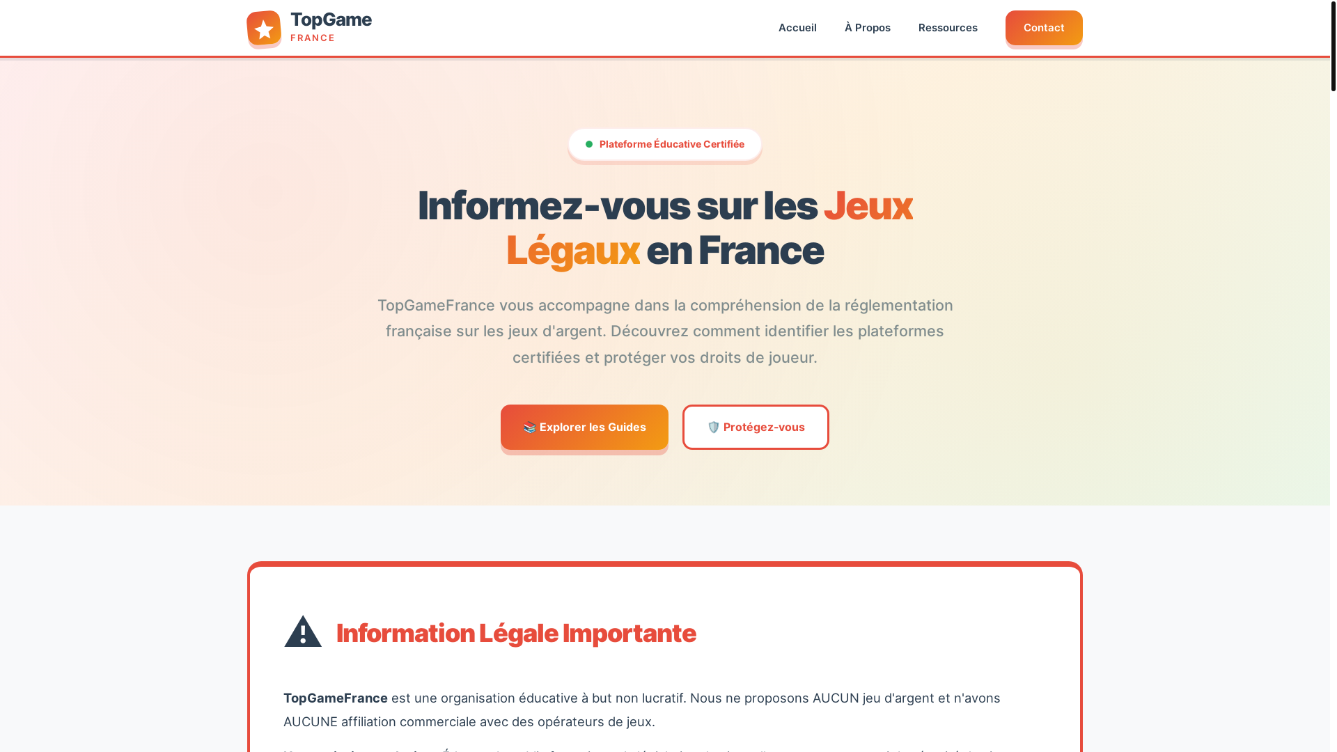 website screenshot of https://topgames-fr.com/