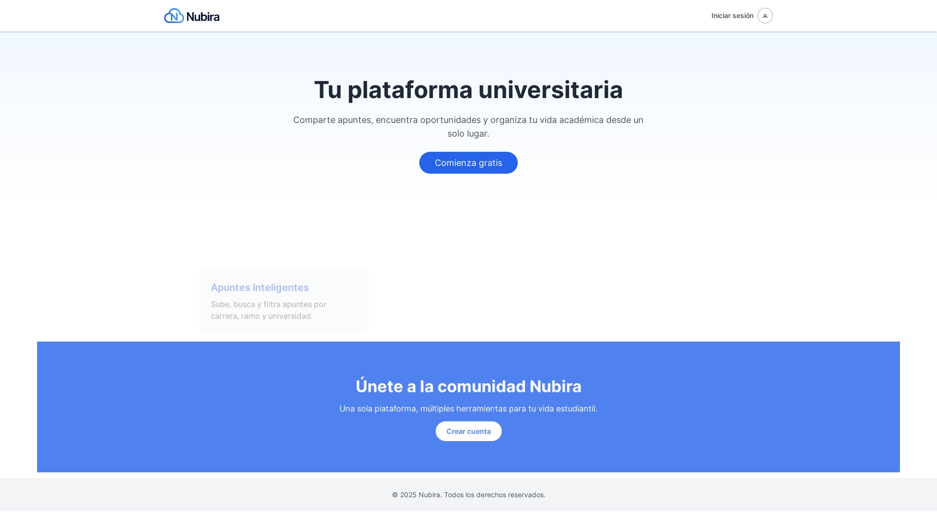 website screenshot of https://nubira.cl/