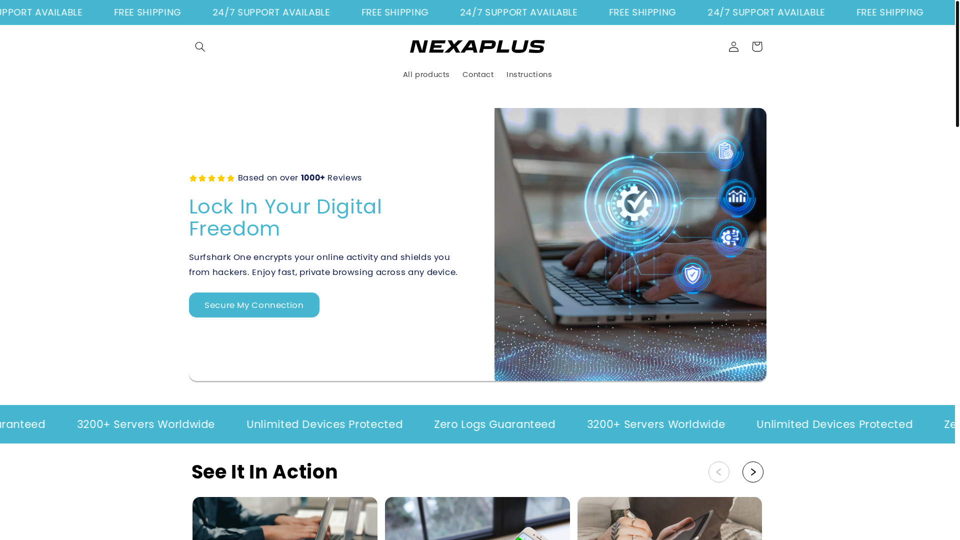 website screenshot of https://nexaplus.sbs/