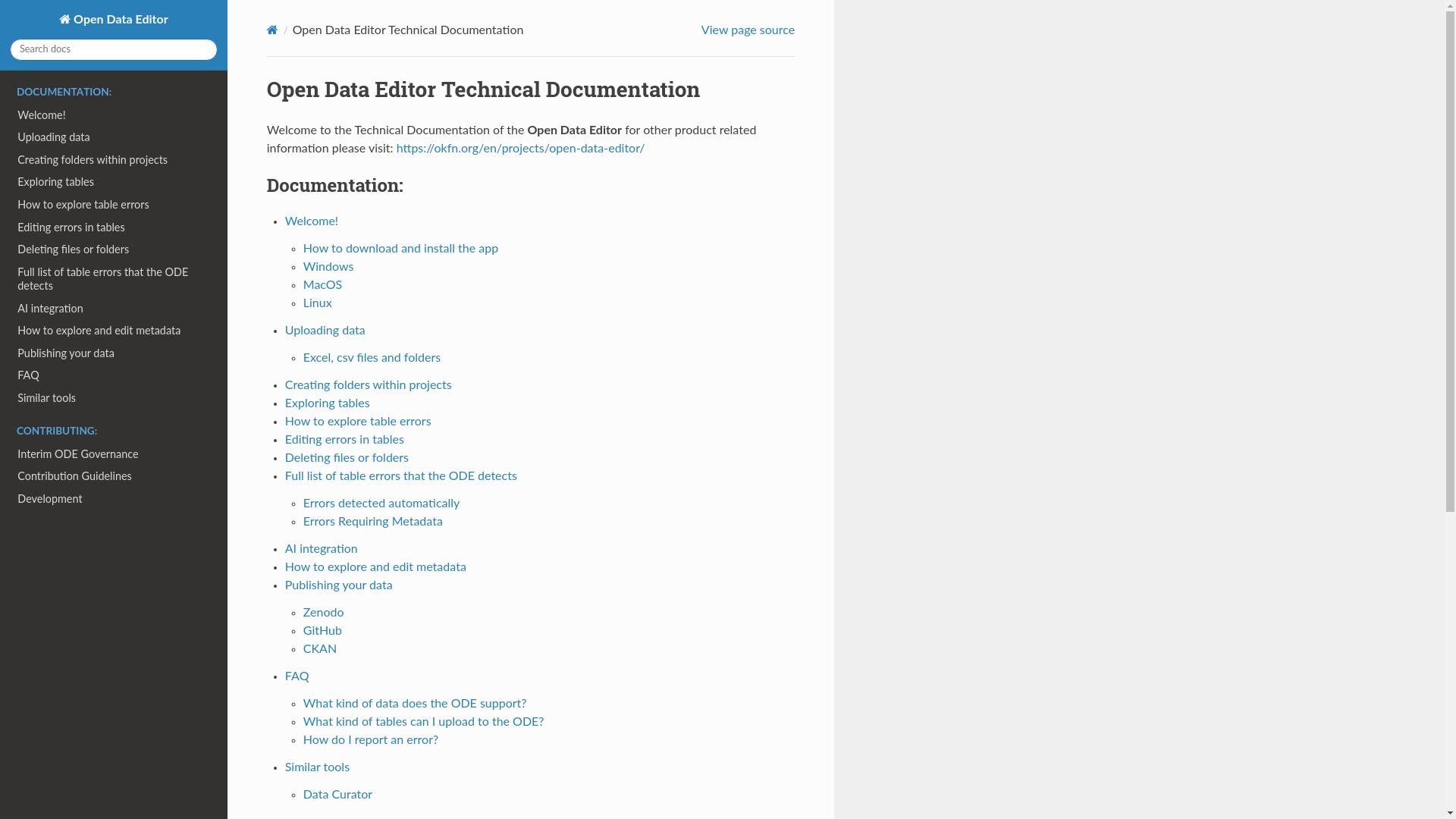 website screenshot of https://opendataeditor.pages.dev/