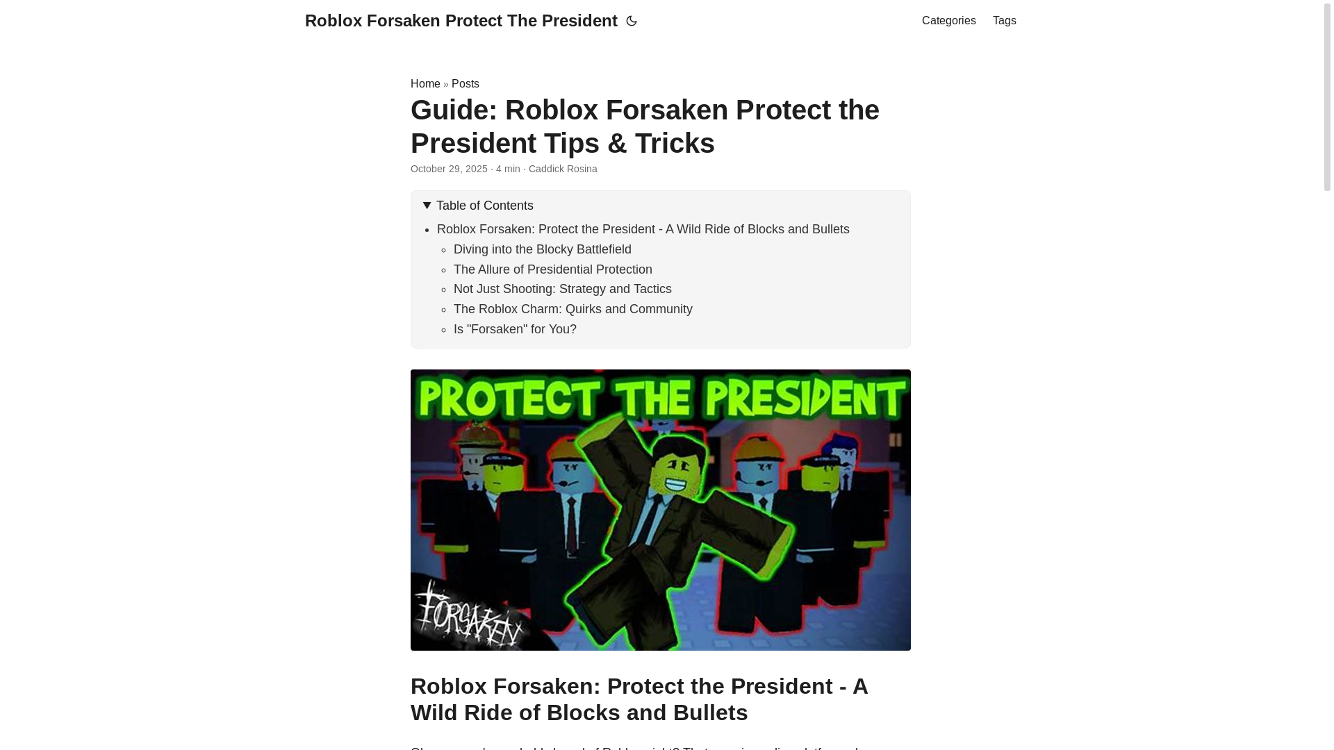 website screenshot of https://roblox-forsaken-protect-the-president.pages.dev/