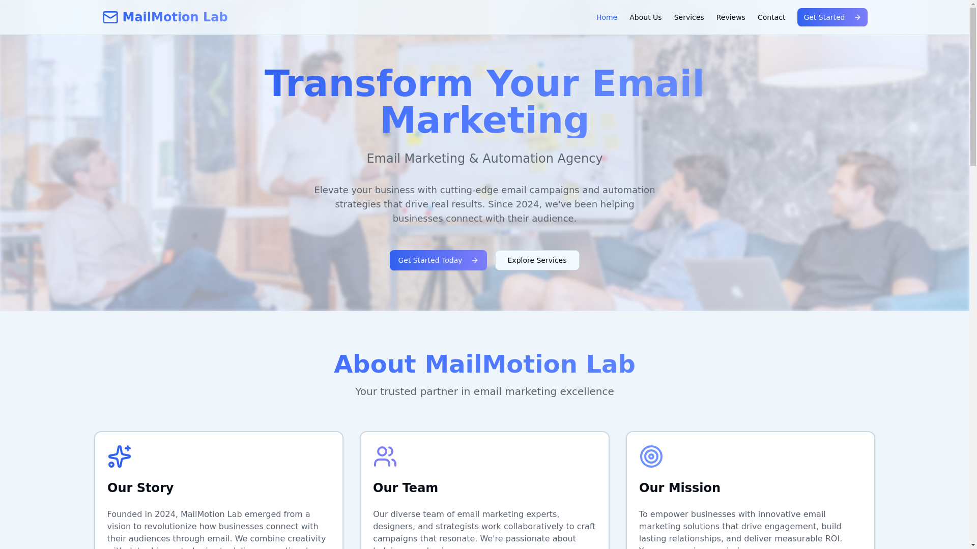 website screenshot of https://mailmotionlab.com/