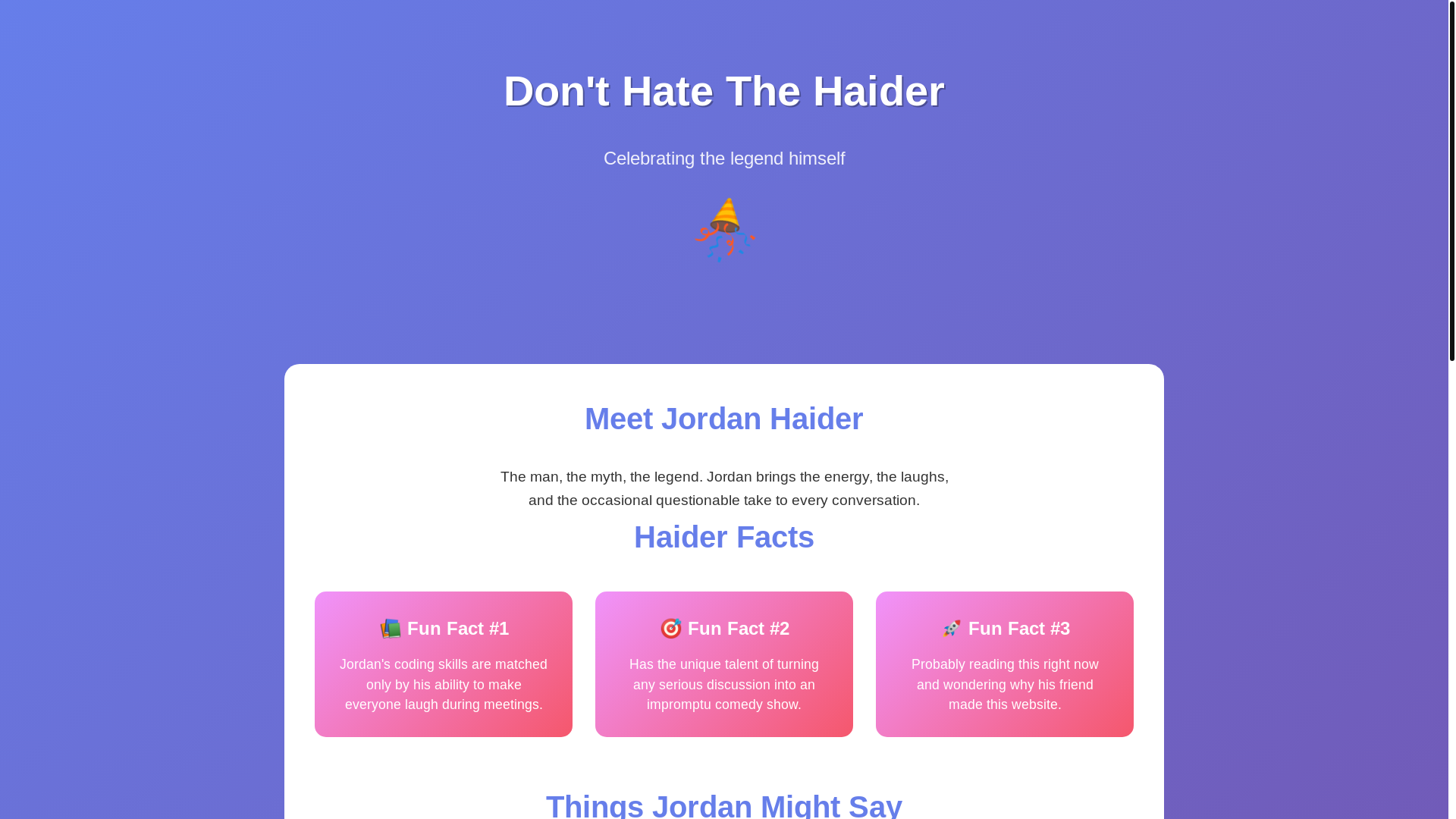website screenshot of https://donthatethehaider.com/
