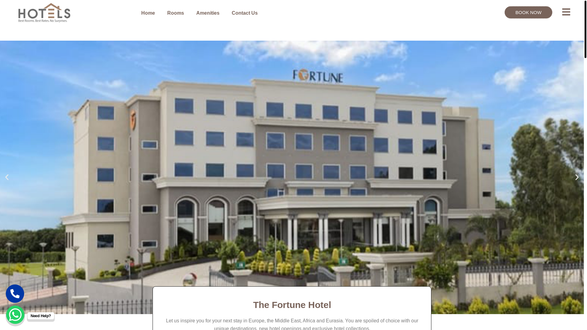 website screenshot of https://fortunehotelbooking.com/