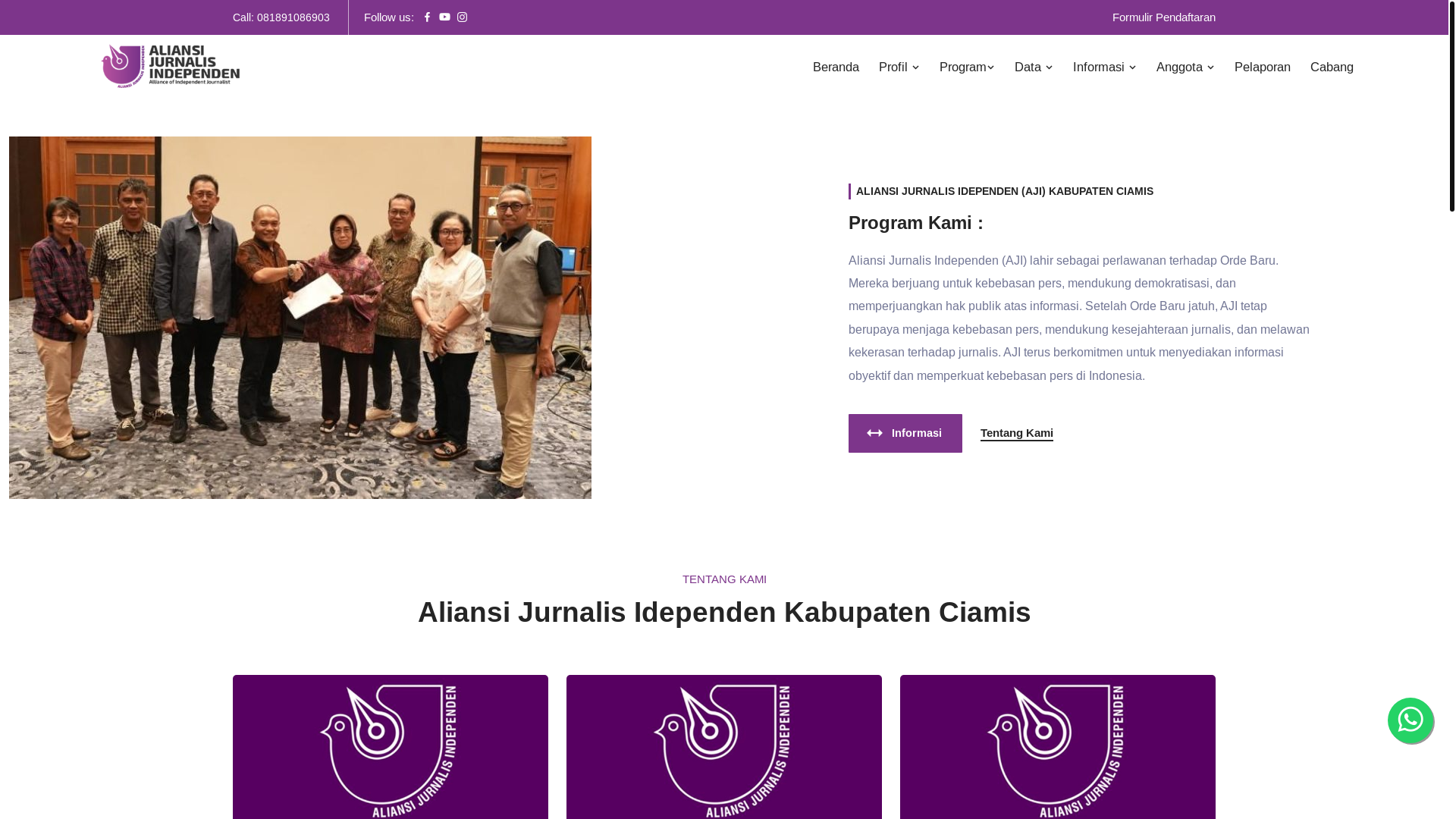 website screenshot of https://ajikabciamis.org/