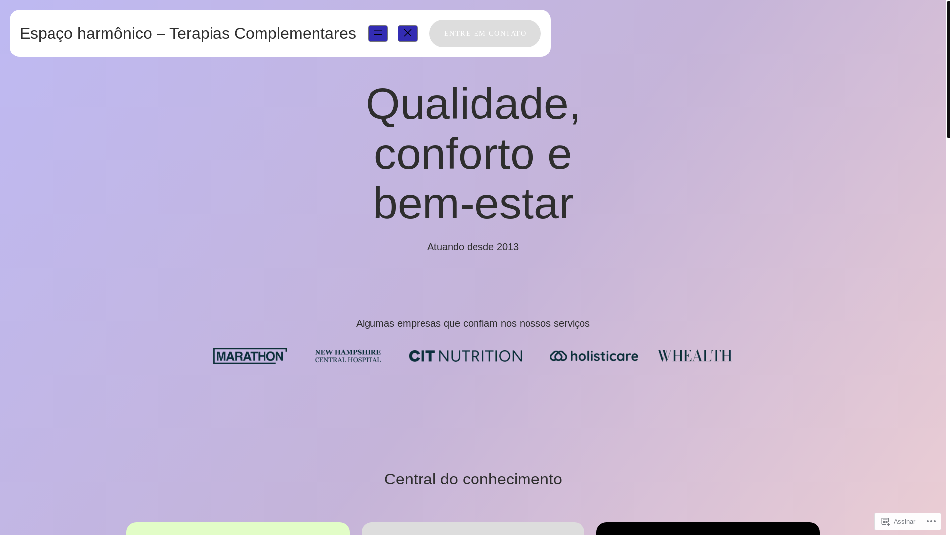 website screenshot of https://espacoharmonicotc.com.br/
