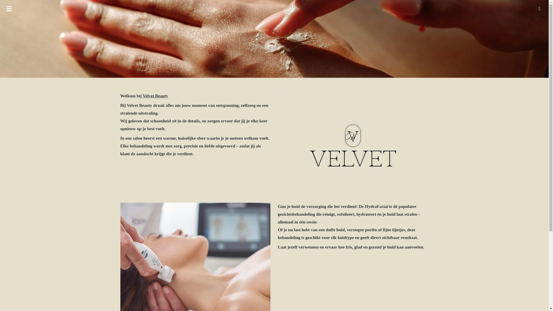 website screenshot of https://velvetbeauty.be/