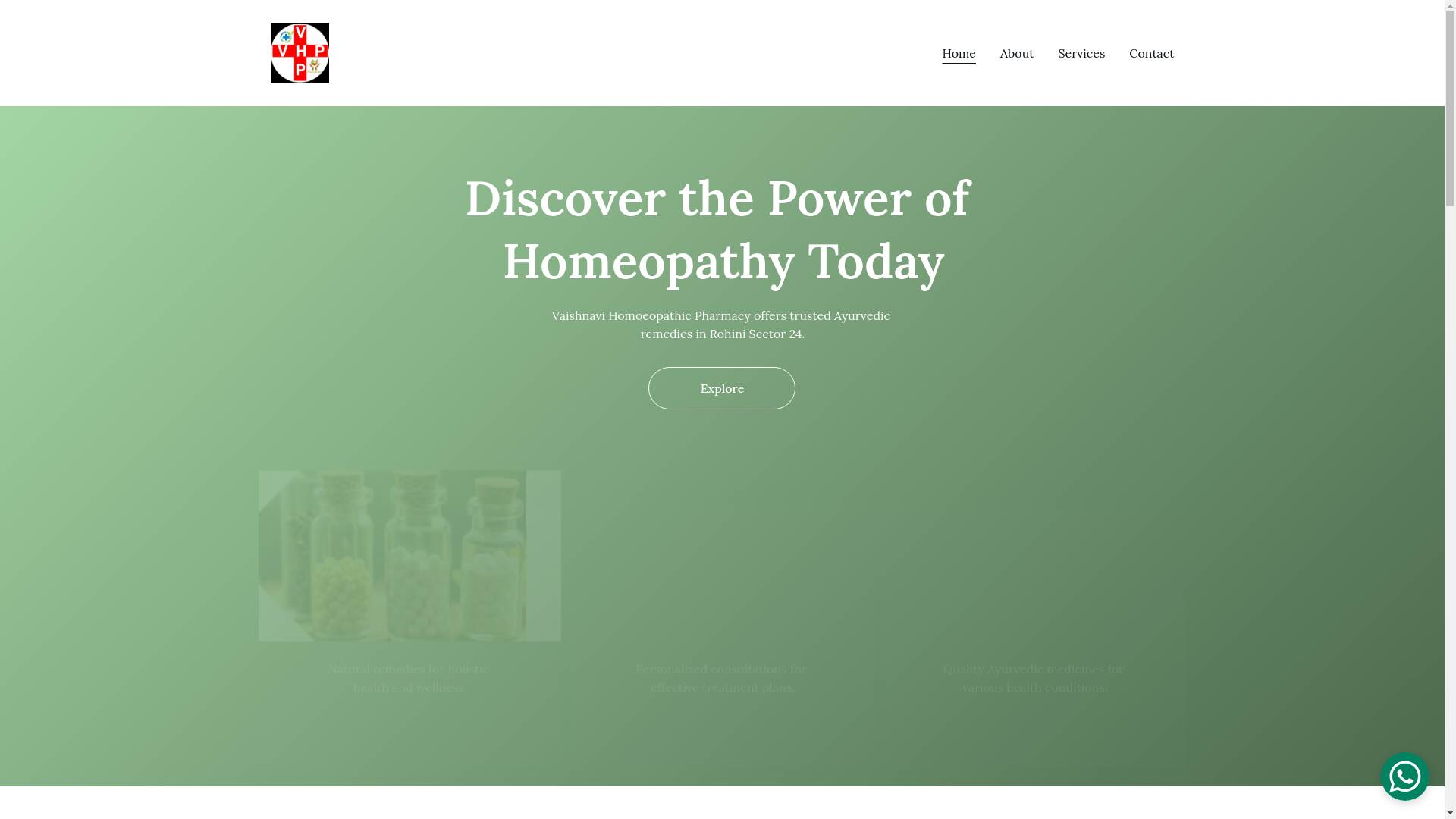 website screenshot of https://vaishnavihomoeopathic.info/