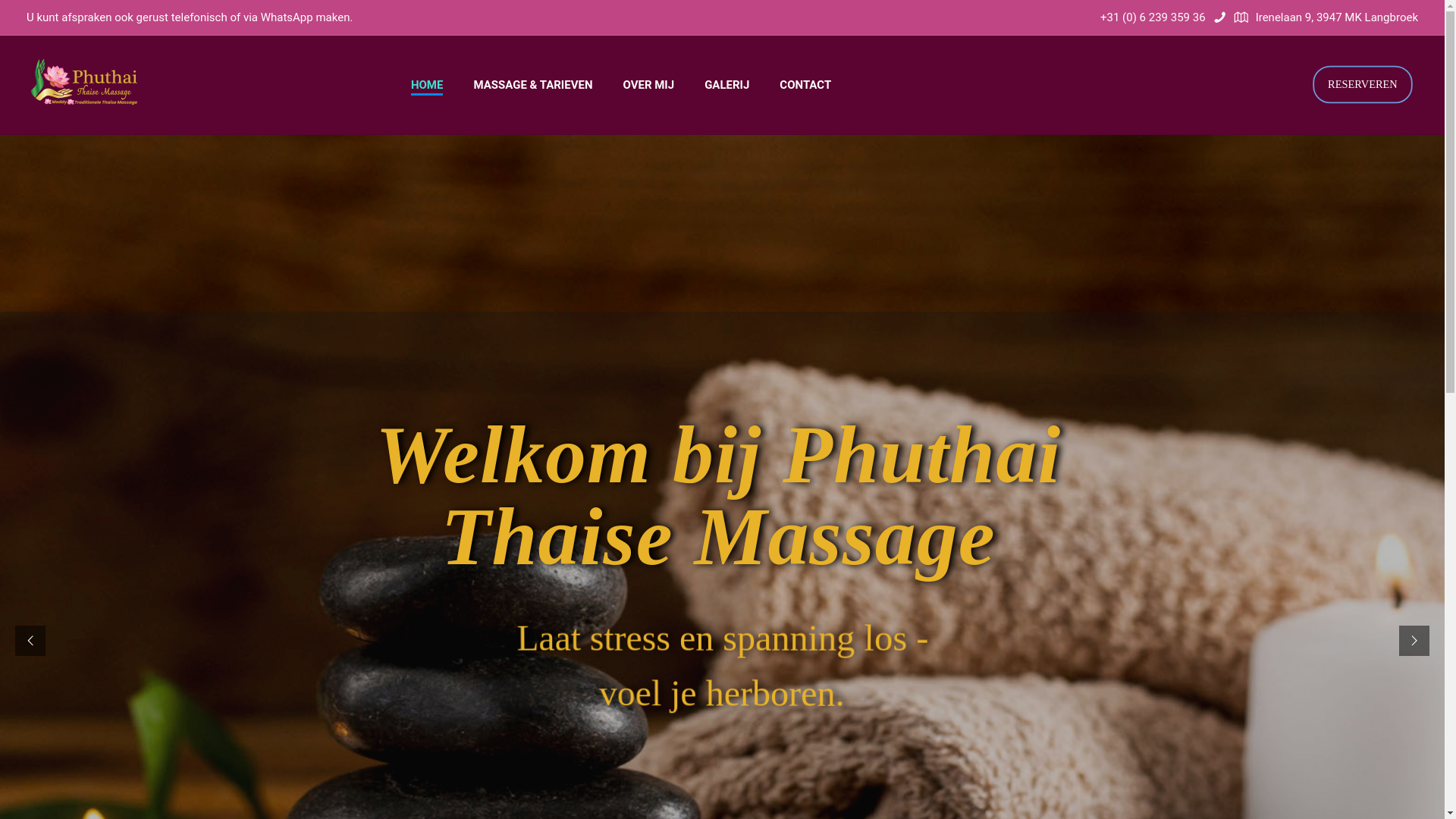 website screenshot of https://phuthai-thaisemassage.nl/