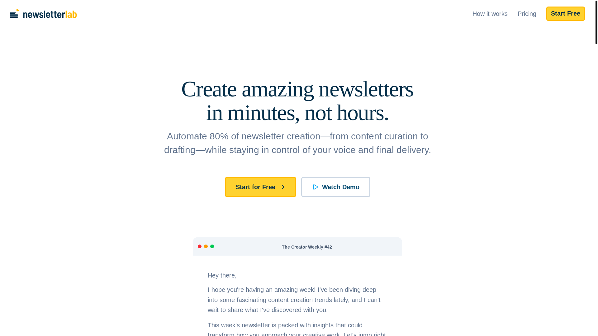 website screenshot of https://newsletterlab.pages.dev/