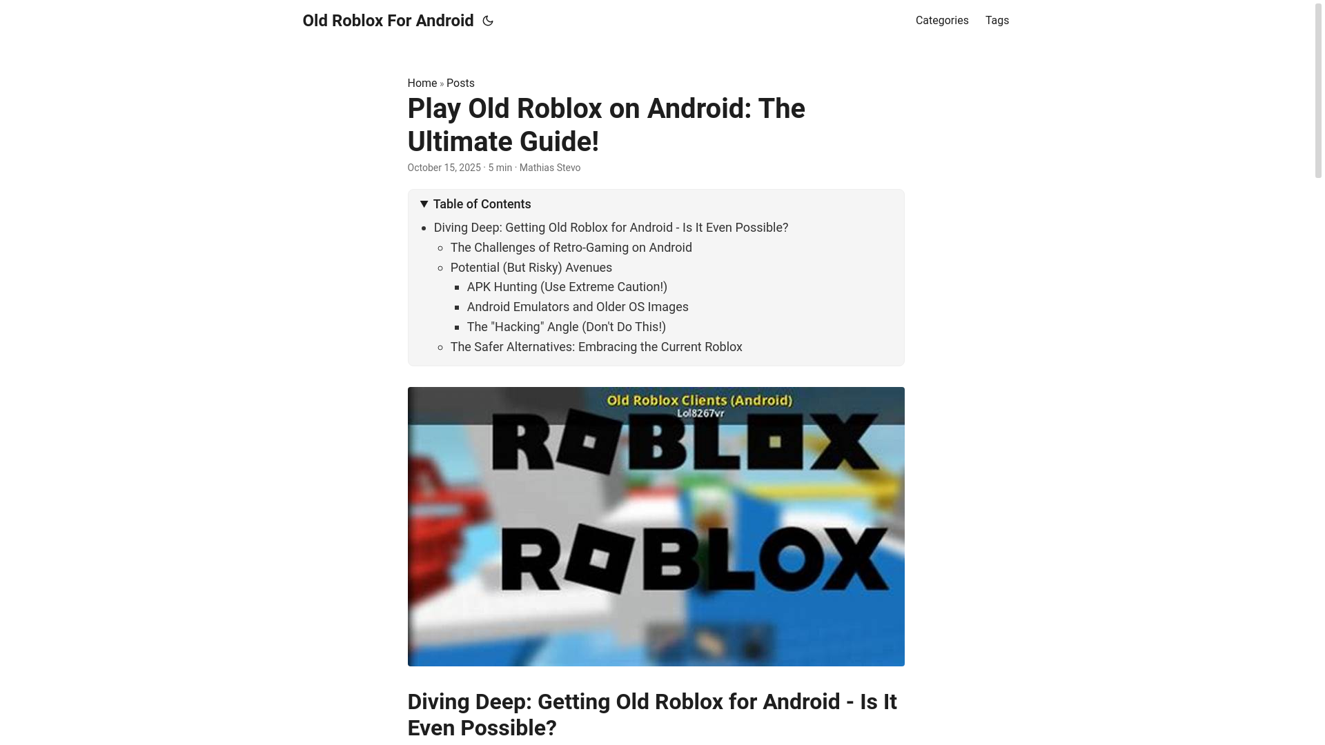 website screenshot of https://old-roblox-for-android.pages.dev/