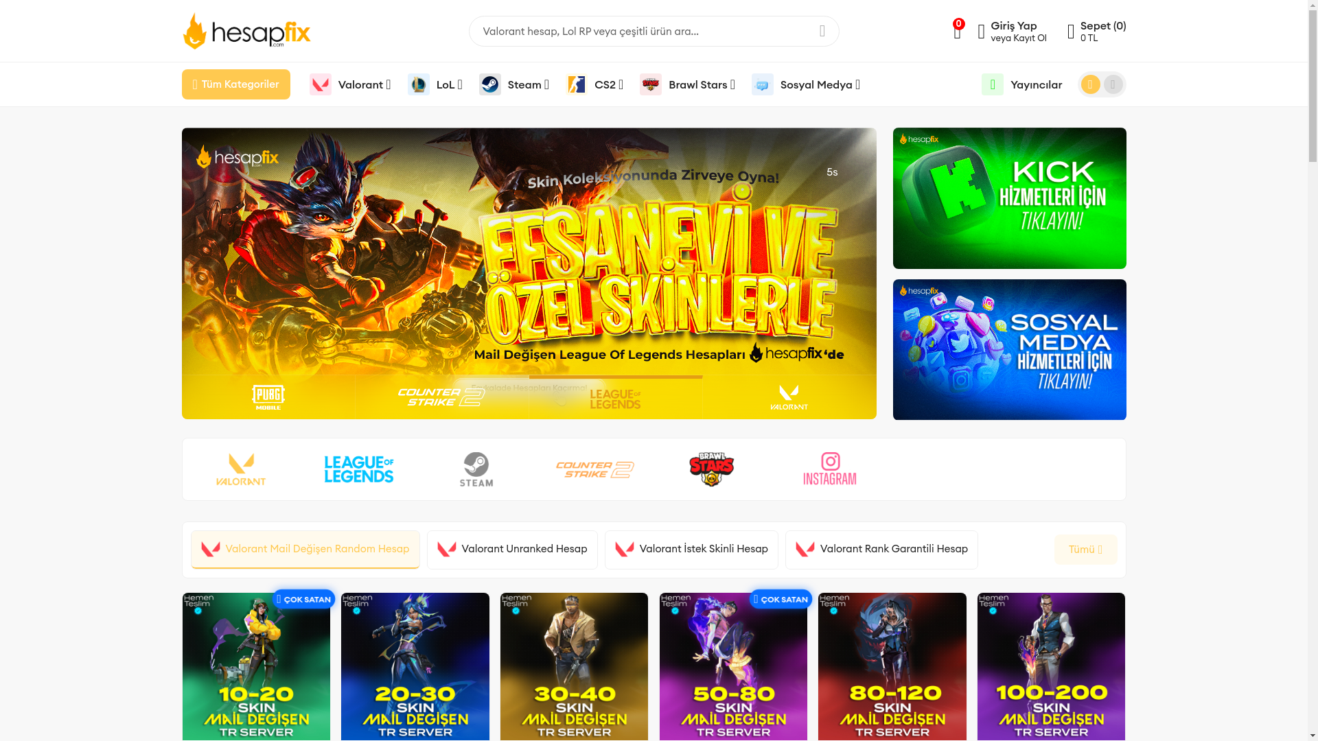 website screenshot of https://hesapfix.com