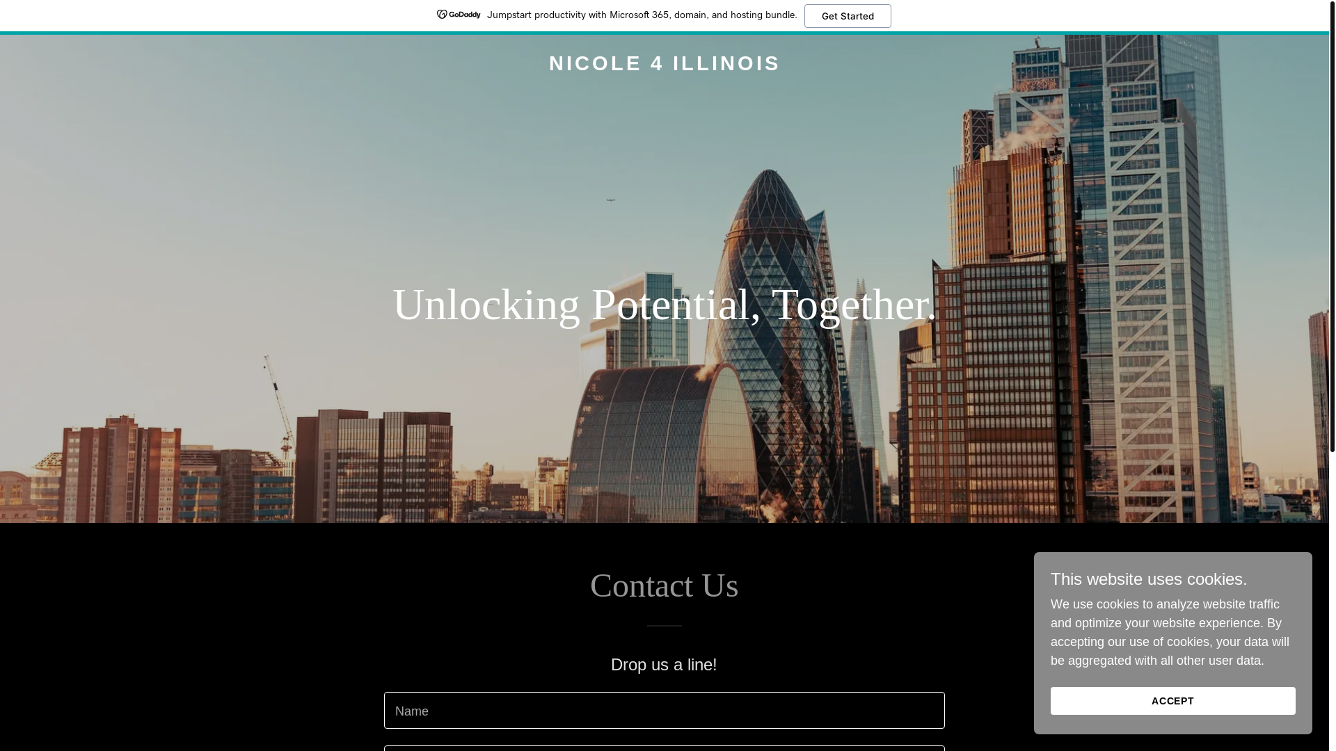 website screenshot of https://nicole4illinois.us/