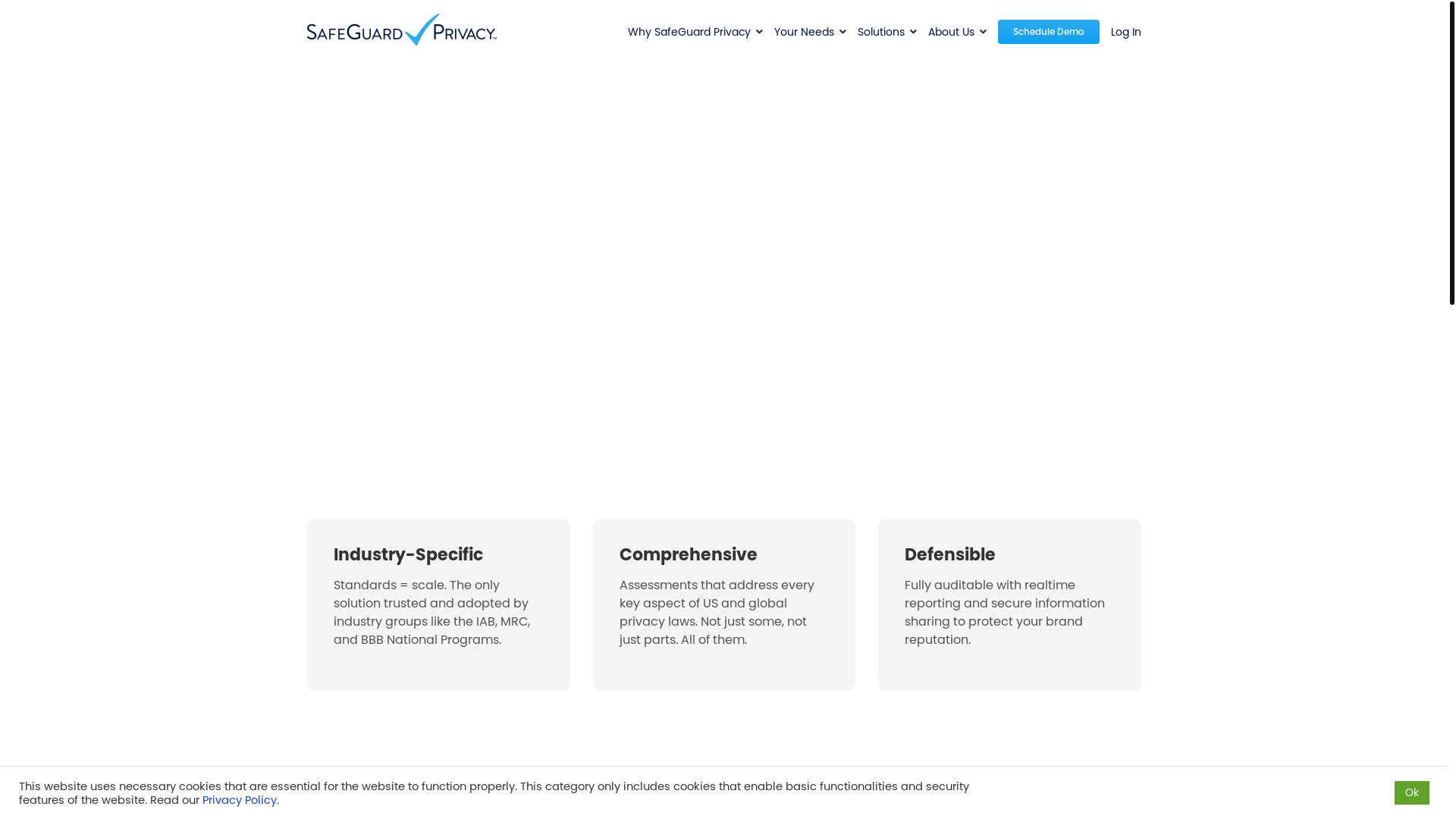 website screenshot of https://safeguardprivacy.site/