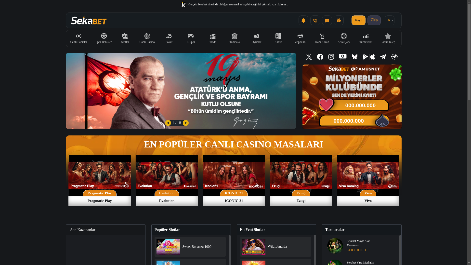 website screenshot of https://sekabet4000.com/
