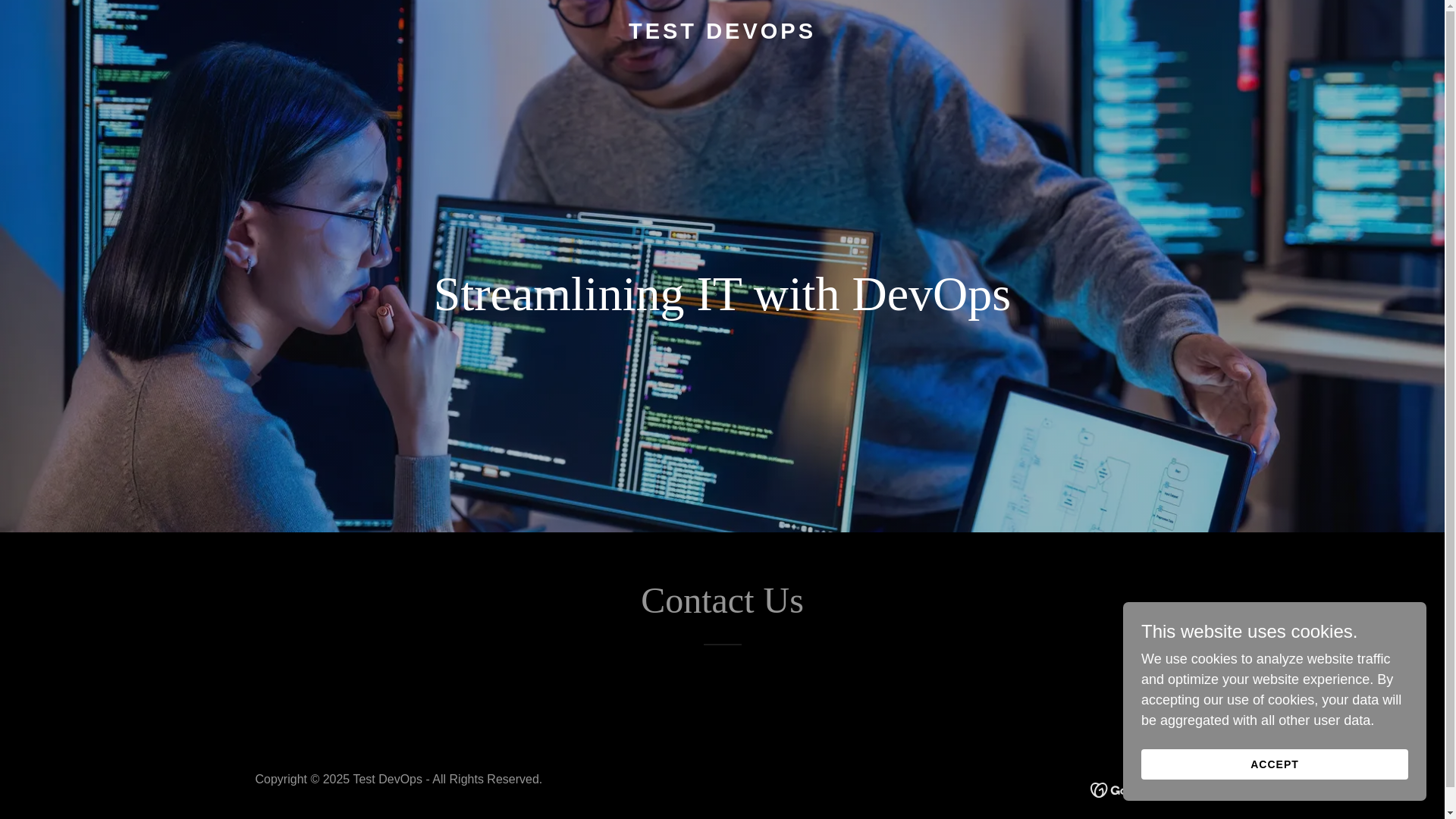 website screenshot of https://testdevops.work/