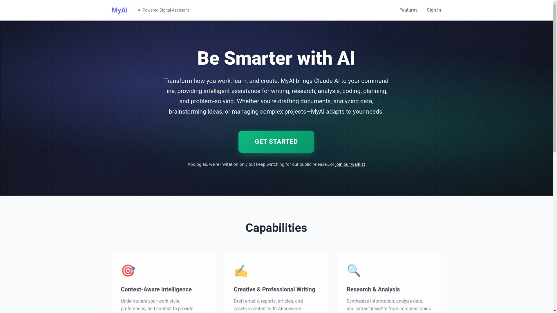 website screenshot of https://myai-website.pages.dev/