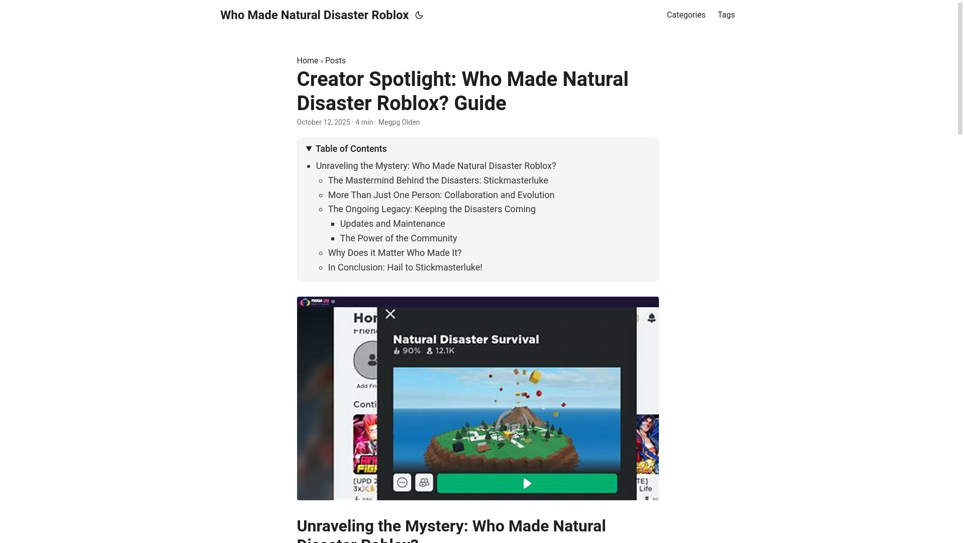 website screenshot of https://who-made-natural-disaster-roblox.pages.dev/