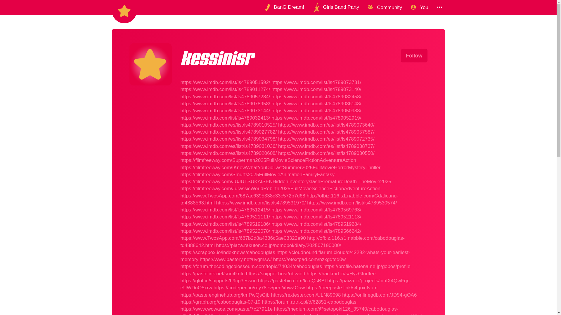 website screenshot of https://bandori.party/user/309304/kessinisr/