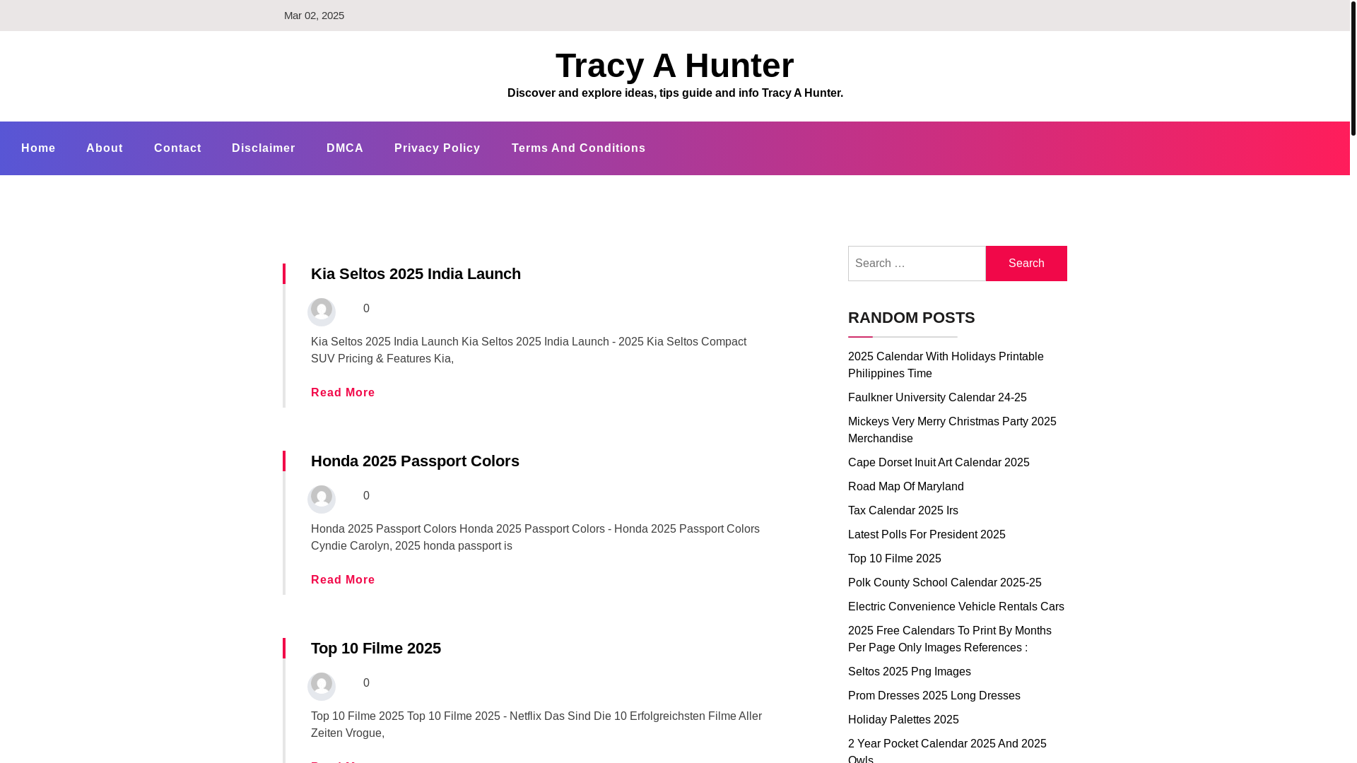 website screenshot of https://tracyahunteri.pages.dev/
