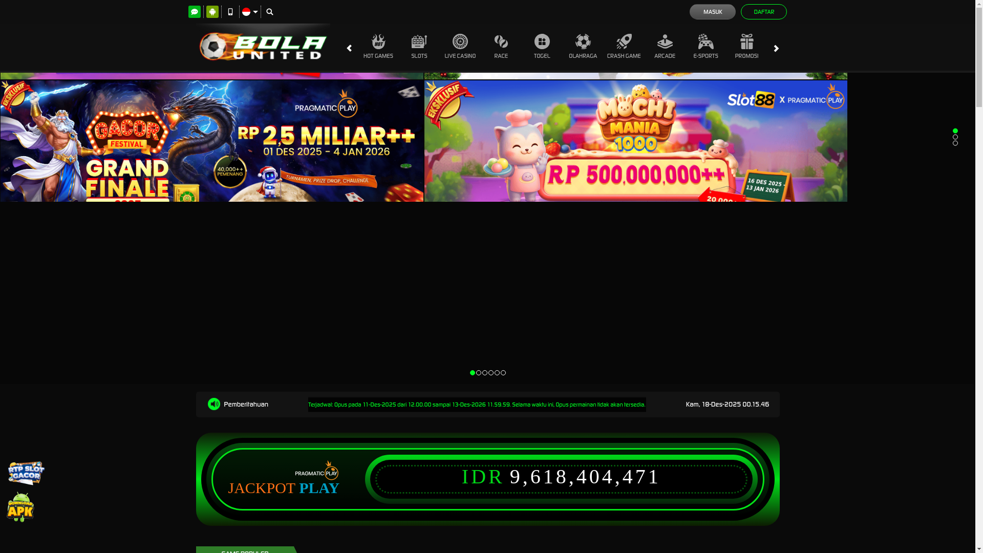 website screenshot of https://bolaunited7.store/