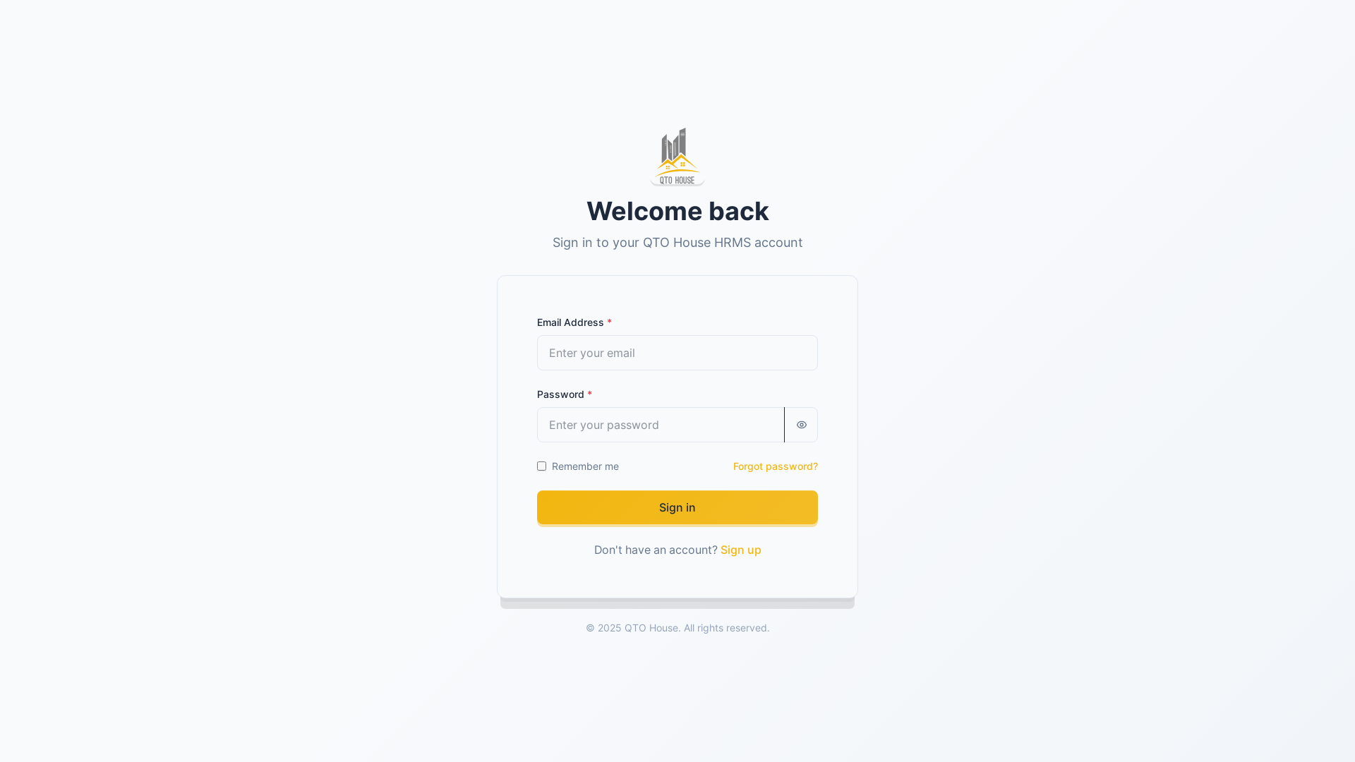 website screenshot of https://qto-house-hrms-main.pages.dev/
