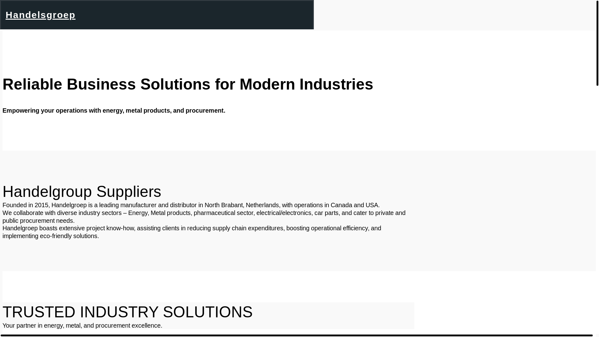 website screenshot of https://handelsgroeps.com/