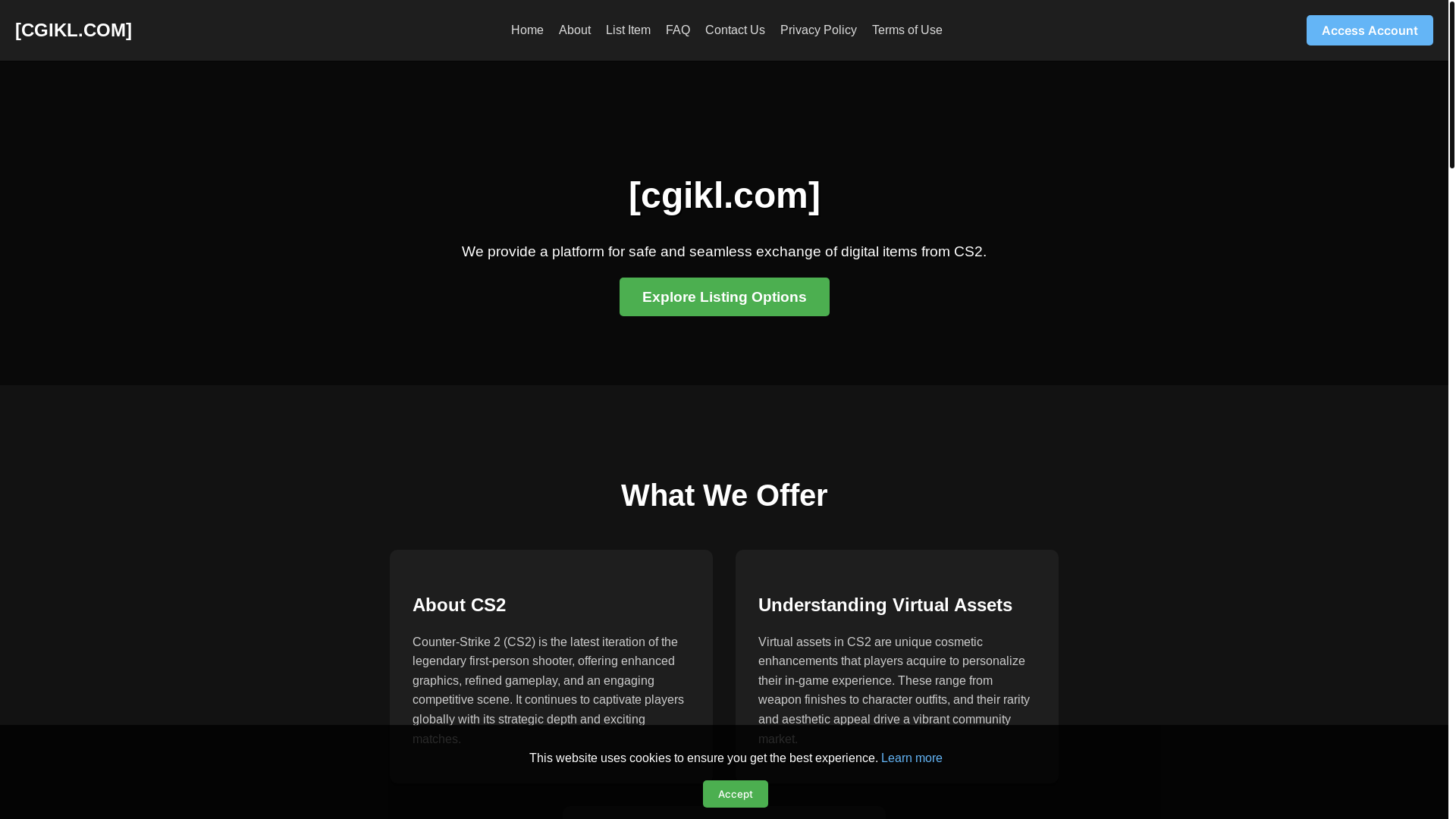 website screenshot of https://cgikl.com/