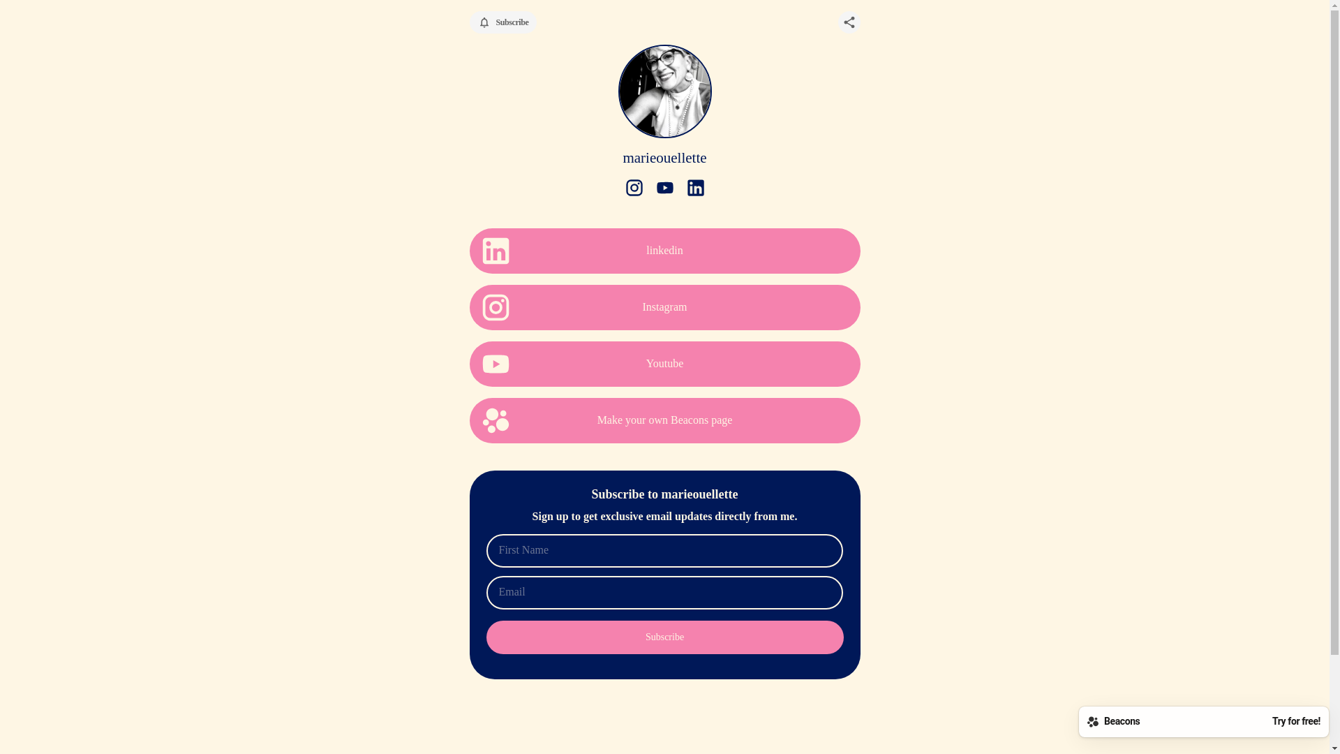 website screenshot of https://marieouellette.com/