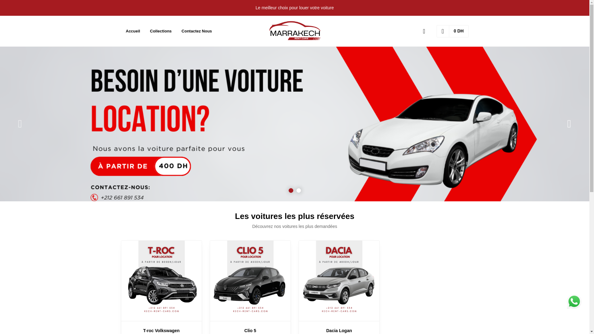 website screenshot of https://kech-rent-cars.com/