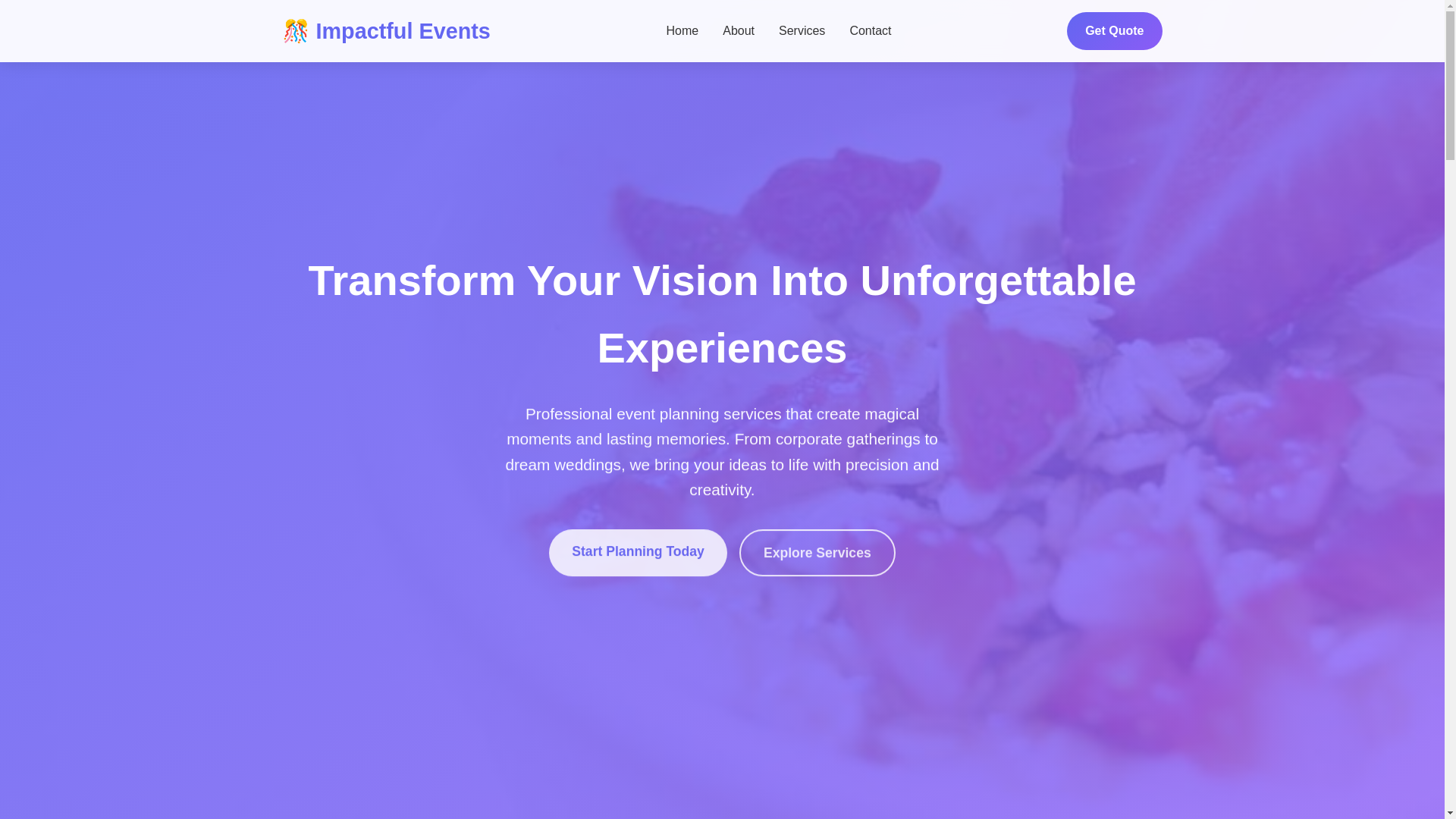 website screenshot of https://impactfuleventplanning.click/