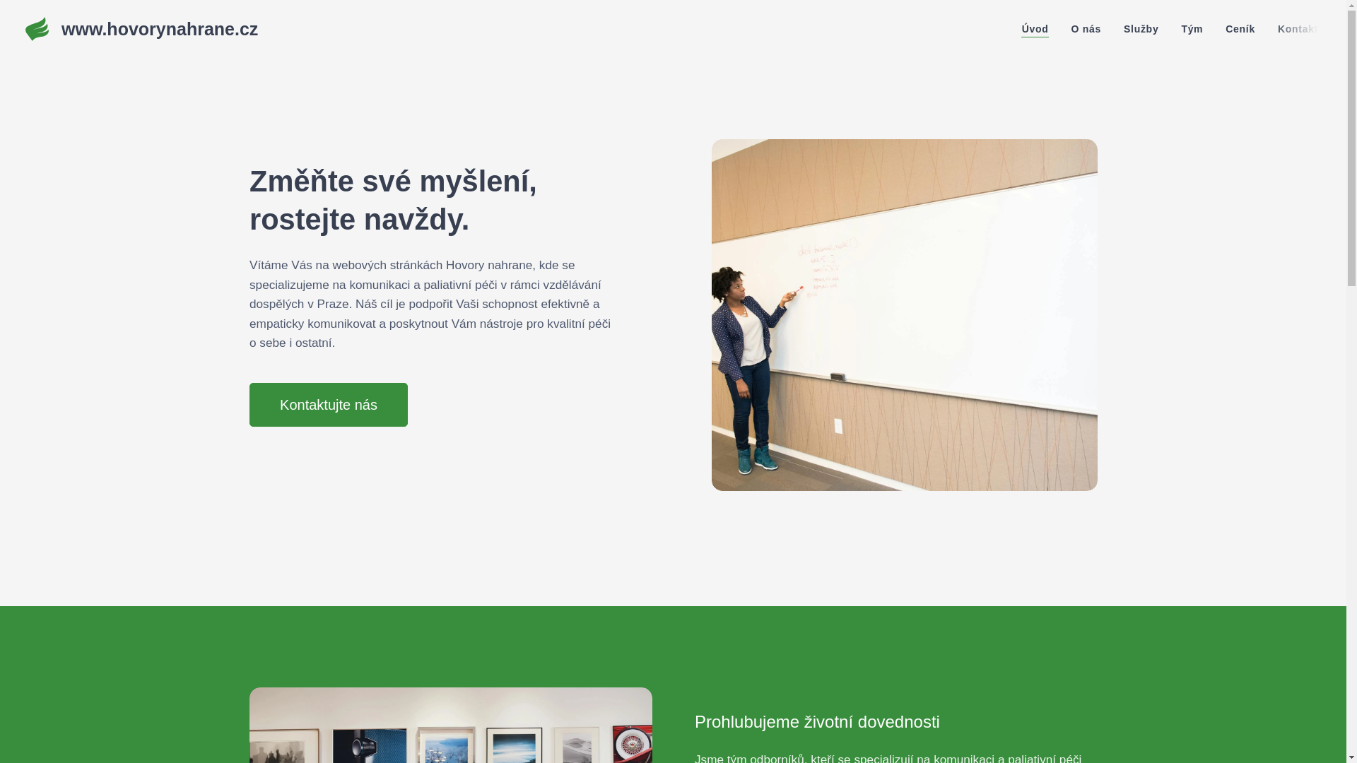 website screenshot of https://hovorynahrane.cz/