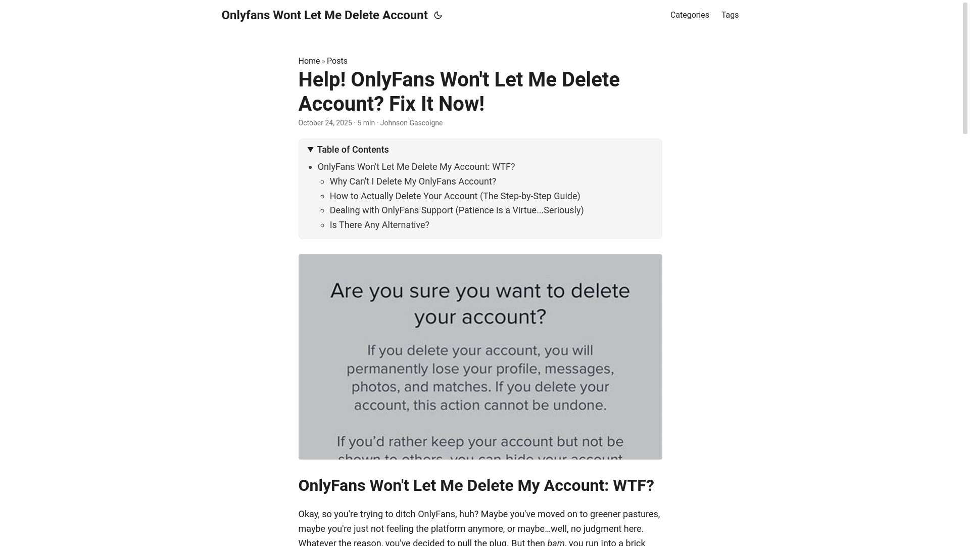 website screenshot of https://onlyfans-wont-let-me-delete-account.pages.dev/