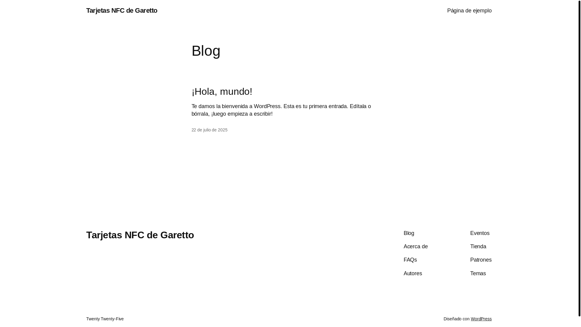 website screenshot of https://tarjetasnfc.cl/