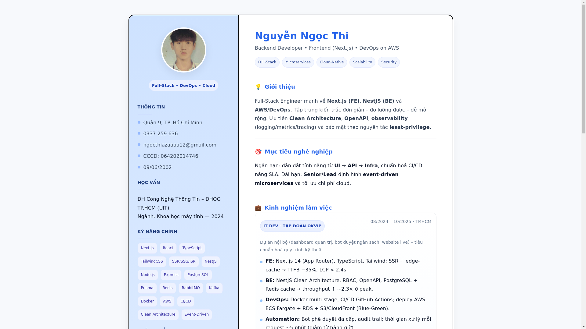 website screenshot of https://nguyen-ngoc-thi-cv.dev/