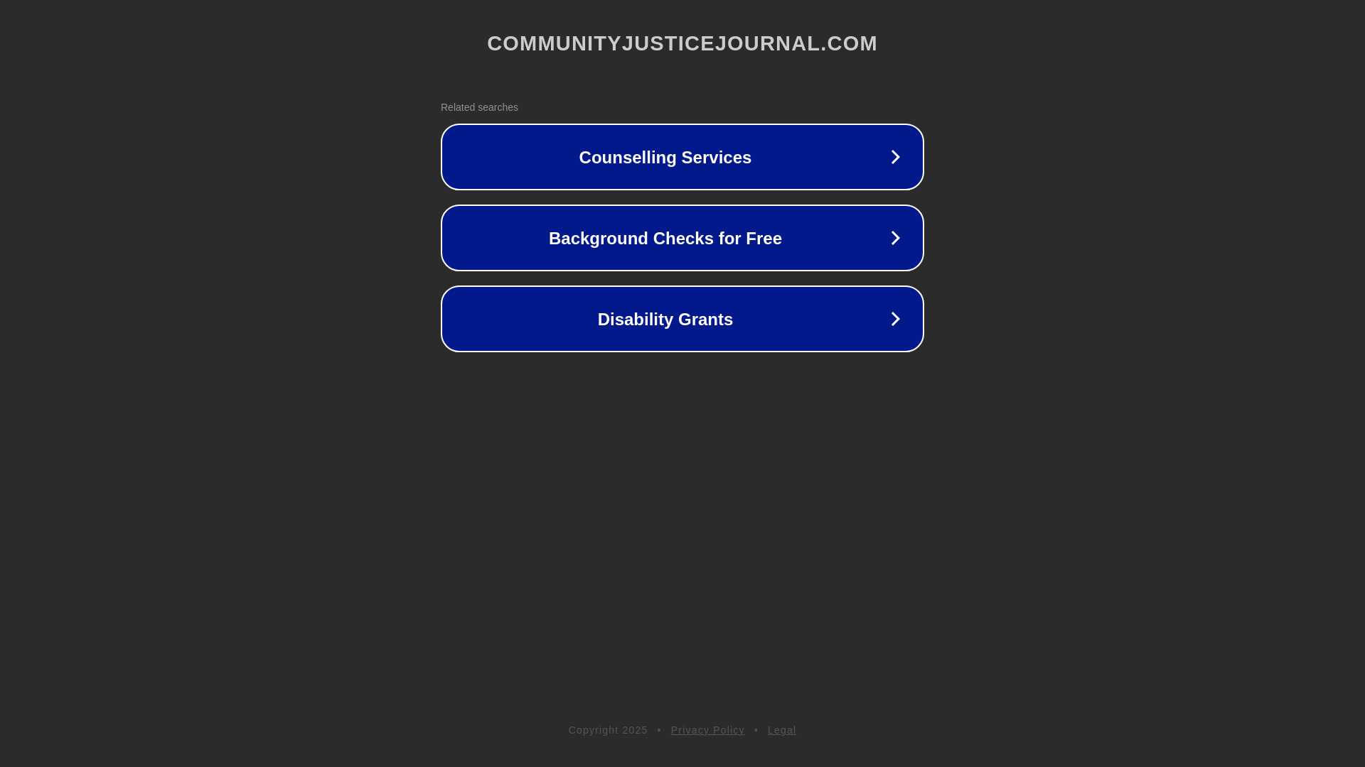 website screenshot of https://communityjusticejournal.com/
