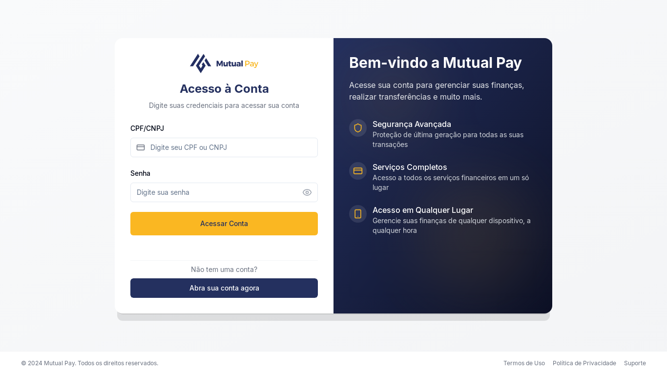 website screenshot of https://develop.mutualpay.co/