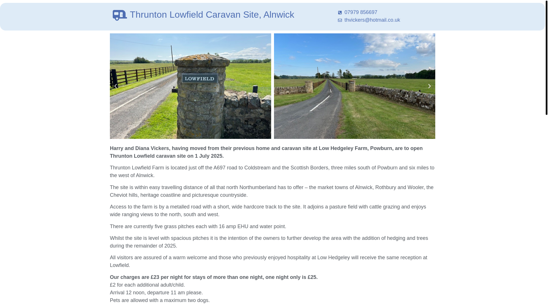 website screenshot of https://lowfieldcaravansite.co.uk/