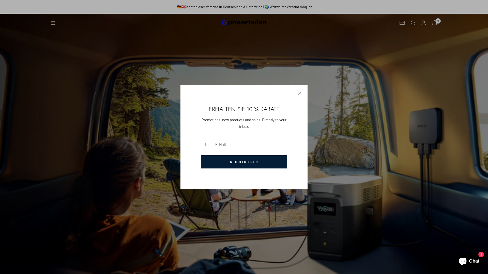 website screenshot of https://power-laden.store/